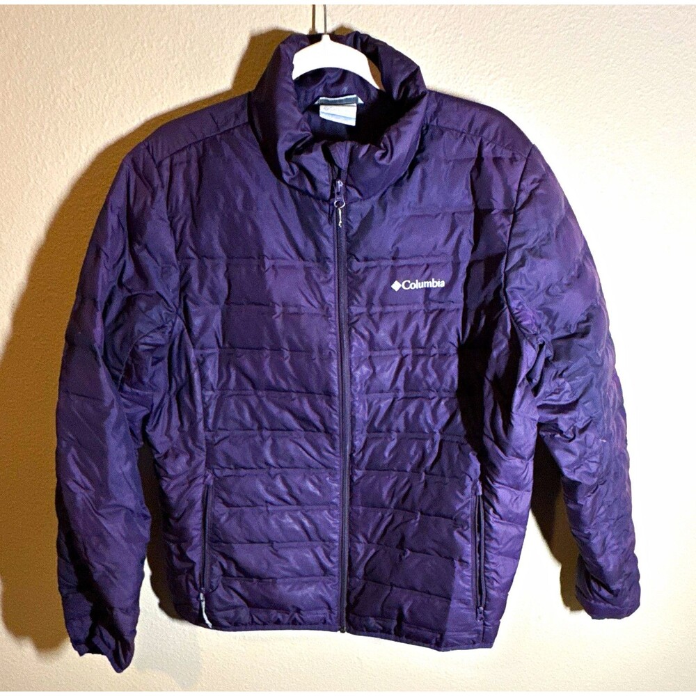 Columbia Men’s Purple Puffer Jacket Insulated Pockets Full Zip Stand Collar XL